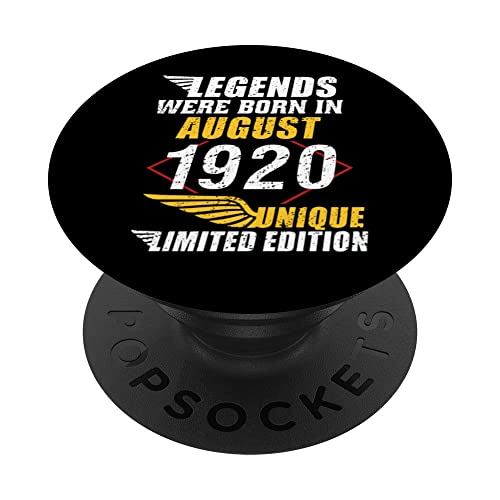 Cumpleaños Agosto 1920 Edición Limitada Regalo Legend PopSockets PopGrip Intercambiable