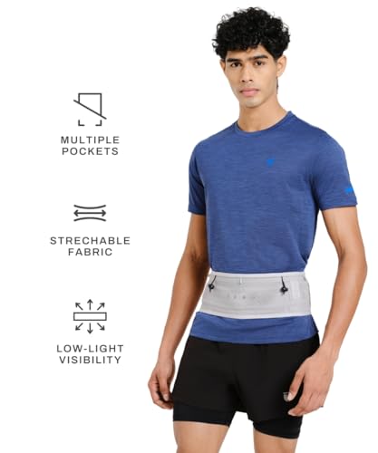 Image of TEGO Pacer Running Belt | Bounce-Free Tubular Run Belt with Expandable Pockets | 4-Way Stretch | Jacket /Pole Carry Straps | Reflective Details | Lightweight 62g | Trail & Road Running Waist Pack