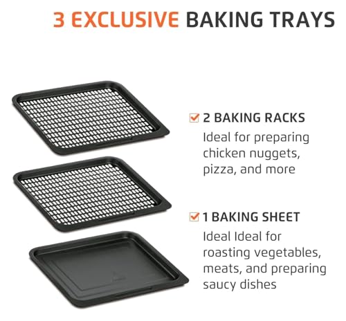 Image of Fryer Oven 1800W, 12.7QT Capacity, Touchscreen Panel, Automatic Shut-Off - Black & Stainless Steel