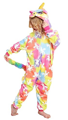 UDERUI Kids Unicorn Onesie Pajamas One-Piece Cosplay Costume Animal Sleepwear Girls And Boys