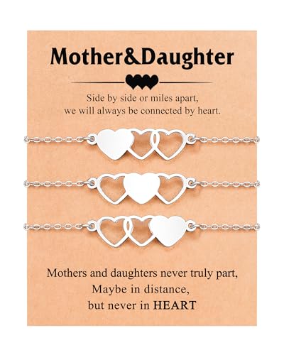 Image of 2 /3 Pcs Mother Daughter Bracelets Set Christmas Valentines Birthday