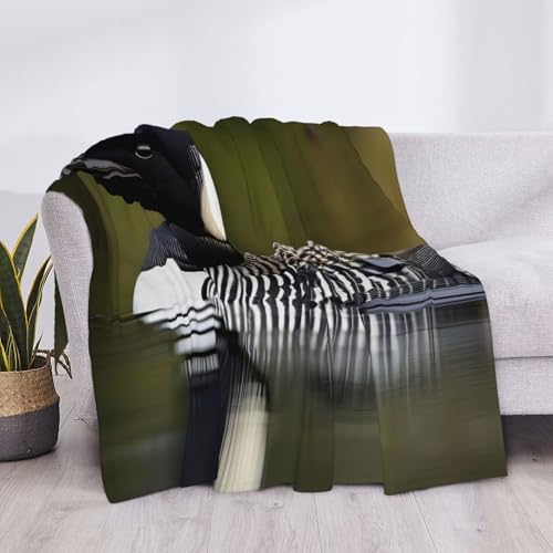 Couverture en flanelle oiseau Loon nature pour lit et canapé - 5