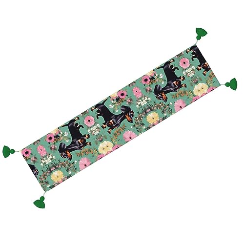 Chemin de table motif teckel lavable pour protéger la table de cuisine - 7