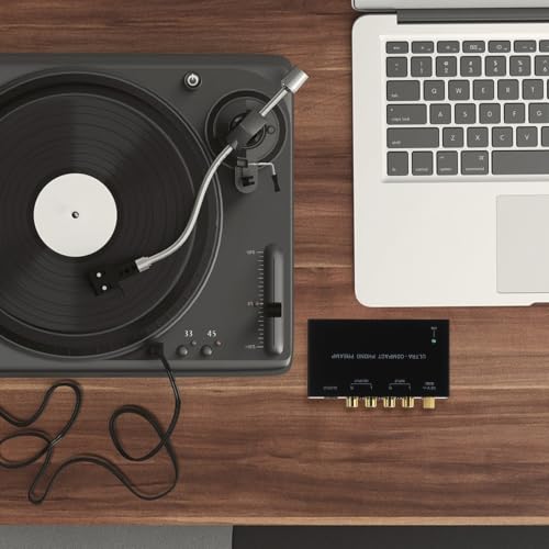 Preamplificador de tocadiscos estéreo negro Gadpiparty para audio de casa 4