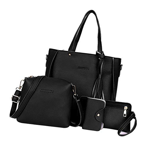 Baoblaze 4PACK Bolsa De Couro Feminina Bolsa De Ombro Bolsa Bolsa Titular De Cartão Conjunto De Saco