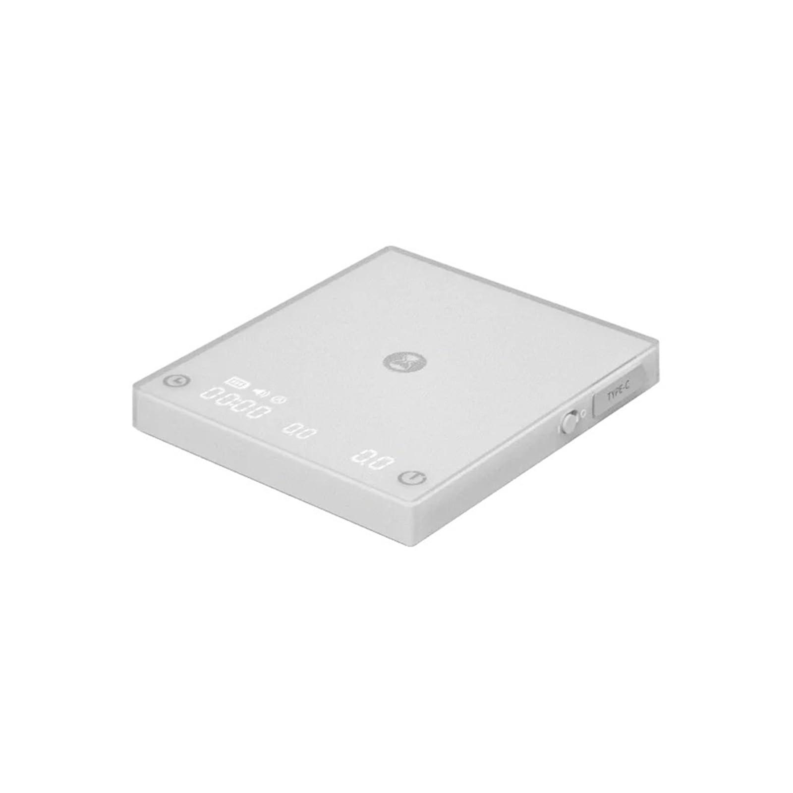 Bascula de Cocina, Báscula de cocina Black Mirror Mini, nueva, for café expreso, alimentos, con temporizador, USB, ligera, digital(MINI WHITE)