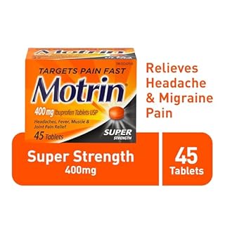Motrin Super Strength Tablets, Pain Reliever for Menstrual Pain, Headaches, Back Pain, Ibuprofen 400mg, 45 Tablets