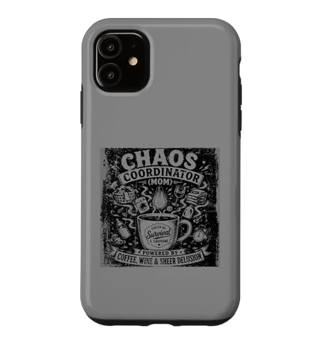 Mom Chaos �R�[�f�B�l�[�^�[ �R�[�q�[ ���C�� �X�}�z�P�[�X iPhone 11 �p