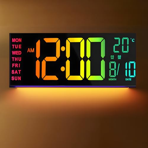 16 inch Large Digital Alarm Clock with Remote Control, Dual Alarm...