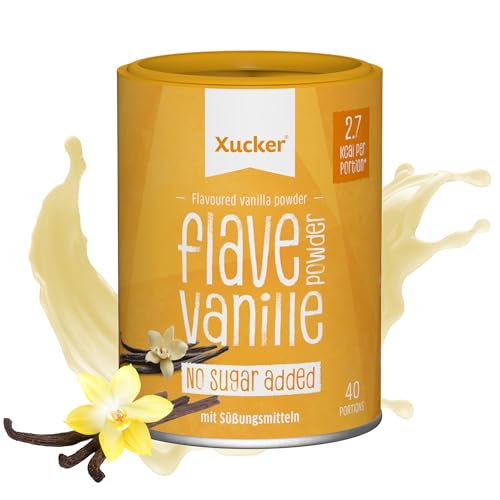 Xucker Flave Powder Vanille, zuckerfreies Geschmackspulver ohne Aspartam & Sucralose, ideal zum Aromatisieren von Speisen & Getränken, 120g