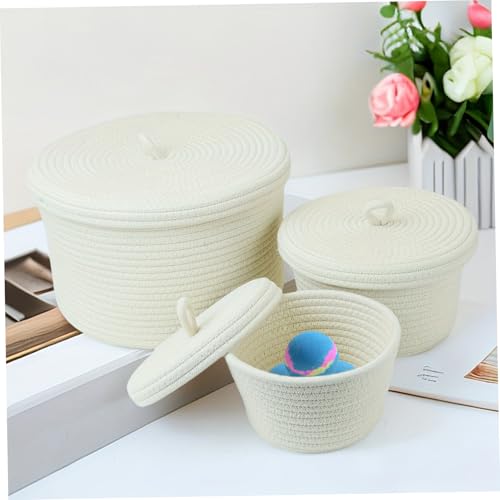 Cesta de cuerda de algodón para solucionar el desorden de objetos pequeños e hilos 4