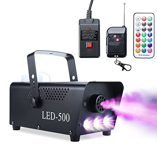 Patioer Fog Machine, Smoke Machine 13 Colorful Led Lights Effect, 500W And 2000Cfm Fog With Wired And Wireless Remote Controls, For Halloween, Wedding, Dj Performance, Stage Show #TOP25