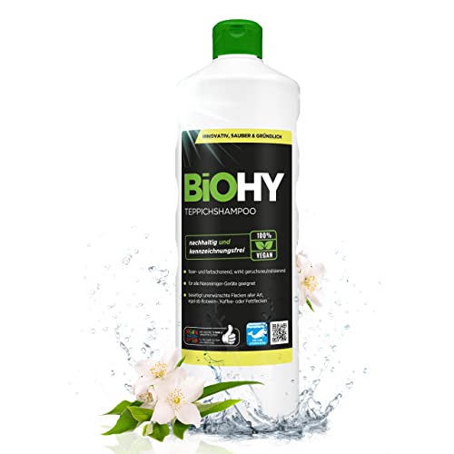 BiOHY Teppichshampoo (1l Flasche) | Teppichreiniger Konzentrat | ideal gegen hartnäckige Flecken |...
