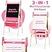 Belleur All-in-One Art Easel for Kids, Adjustable Double Sided Easel for Toddlers with Magnetic Whiteboard & Dry-Erase Chalk Board & Paper Roll, Child Painting Easel for Kid 2-8 Birthday Gift - Pink