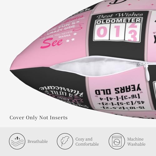 ZUMBULKJ 13th Birthday Gifts for Girls, 13 Year Old Girl Birthday Gift Ideas, 13 Yr Old Girl Presents Decorations for Girls Throw Pillow Covers 18x18 Inch