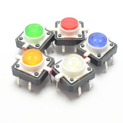 Interrupteur tactile avec lampe LED 12mm bouton poussoir micro commutateur lot de 10