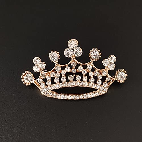 Image of Crystal Rhinestone Princess Queen Brooch Pin Tiara Crown Brooches for Women Tiara for Wedding Party /Banquet /Birthday