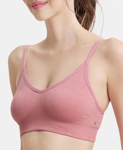 Image of Jockey FE53 Women's Wired Padded Super Combed Cotton Elastane Strech Medium Coverage Plunge Neck Pushup Bra with Multiway Styling
