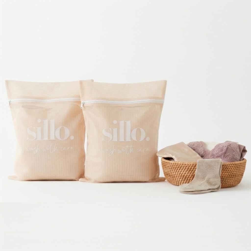 Sillo Care Mesh Laundry Bags 2 Pack 16x20" - Lingerie Bags for Washing Delicates, Laundry Bag for Delicates, Bras, Delicate Wash Bags, Washing Machine Safe, Durable Zipper