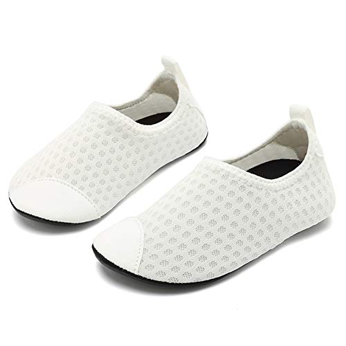 Coolloog Kids Boy Girl Aqua Water Skin Shoes for Dive Beach Swim White