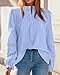 KIRUNDO Going Out Tops for Women Boho Cotton Eyelet Long Sleeve Button Up Shirt 2025 Fall Fashion Lace Dressy Casual Blouses(Light Blue, Medium)