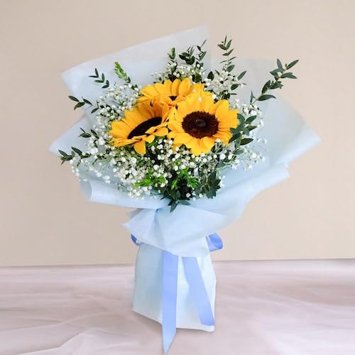 IFG's Bouquet of 3 Yellow Sunflower in paper packing | Send on Birthday, Anniversary, Mother's Day, Father's Day, Valentine, Retirement | Delivery in 4 hrs-picture-15