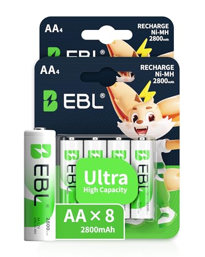 EBL 単三電池 充電式 2800mAh 8本入り EB-81142JP