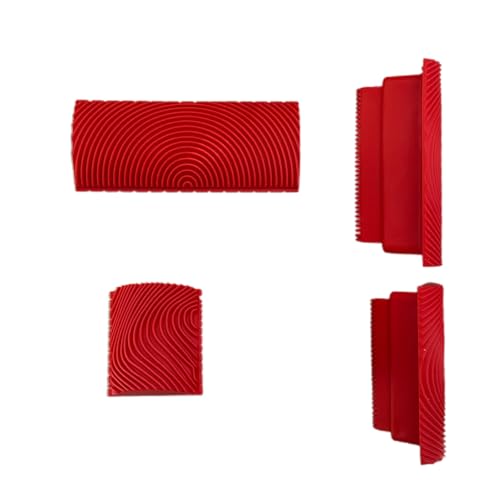 GSCIT Club 4PCS Wood Grain Tool, Natural Woodgrain Maker for Decorative Painting Premium Wood Graining Tool Set Enhance DIY Projects of Grain Patterns