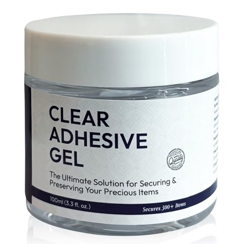 Image of Adhesive Gel, Clear, Removable & Reusable Museum Putty for Securing Decor & Collectibles, Versatile Bond for Various Surfaces, Non-Toxic Earthquake Glue for Glass, Crystal, and More, 3.3 oz / 100ml