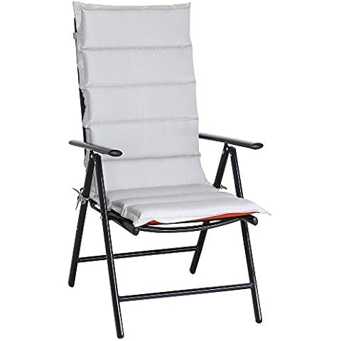 Detex Set of 6 Chair Cushion 120x45x5cm Upholstery High Back Seat Reversible Pad Outdoor Indoor Cover