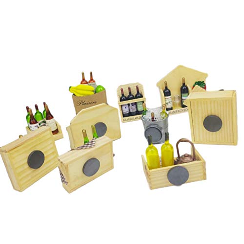Set de 10 Imanes Decorativos en Forma de Botella de Vino miniatura 3