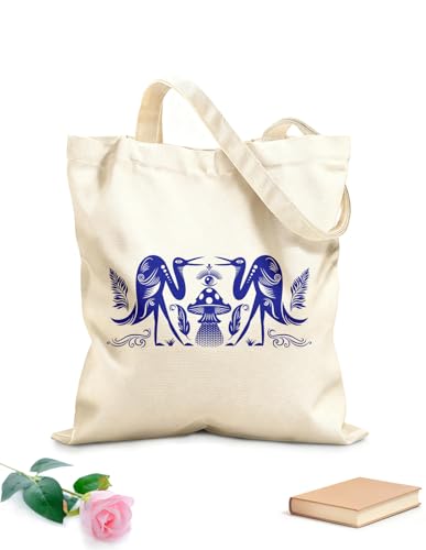 AILOONG Bolsas de compras de poliéster y algodón Mostrando Ficción Aves Grúa Tela de 340g/m² de grosor Reutilizable