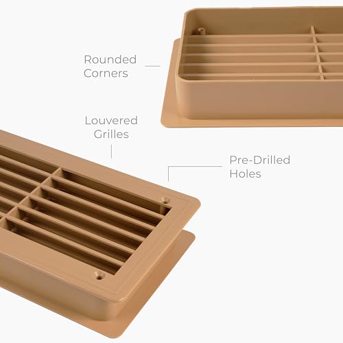 Image of Awenta 18 inch x 5 inch Inch Two Sided Oak Color Door Air Vent cover - Door Vents for Interior Doors - Universal Furniture Ventilation Guard- Register for Bathroom, Bedroom, Garage, Kitchen, Furniture