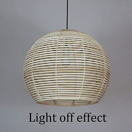 Suspension en rotin noir et lanterne de lustre réglable en bambou pour LED E27 - 6