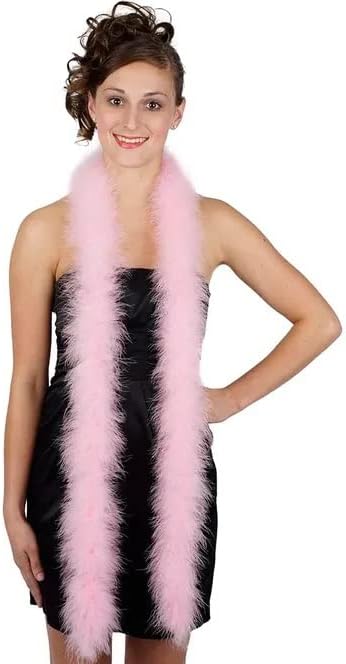 Feather Boa Marabou 2 Yards Long 72 inches, 22 Grams Light Pink