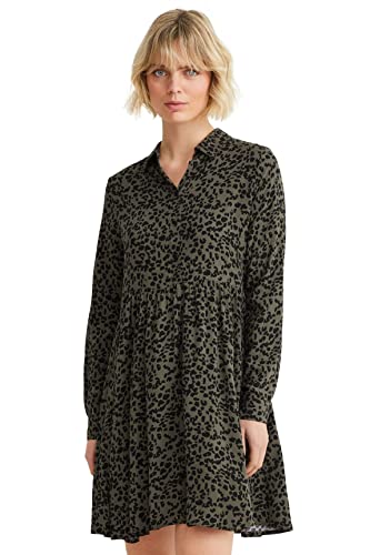 C&A Damen Kleid Mini/Kurz Kleider dunkelgrün/schwarz 44