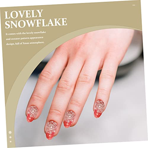 Autocollants Noël manucure motif pull flocon de neige nail art 12 sets - 3