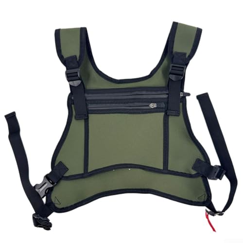Autilyshop Sac de poitrine en néoprène imperméable avec sangles réglables et grand espace de rangement pour téléphone - Pour la course à pied, l'escalade, la randonnée, les sports de plein air - Noir