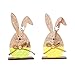Produktbild Ruiting Osterei Hase Holz deko Osterdeko nett Hase Ostereier Schreibtischdekoration Osterdeko Holzhase Grün + Gelb 2 Stück
