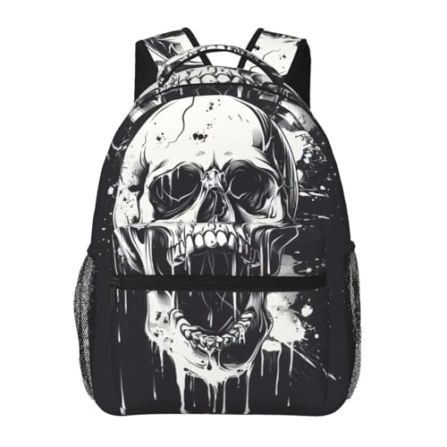 Sac à dos motif tête de mort idéal pour le campus et les trajets urbains