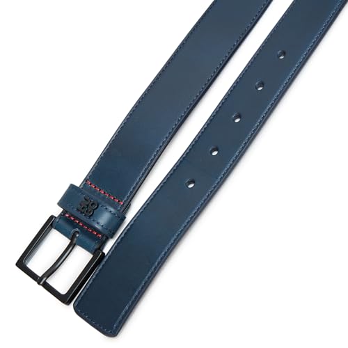 HUGO Men's Stacked Logo Square Buckle Belt4