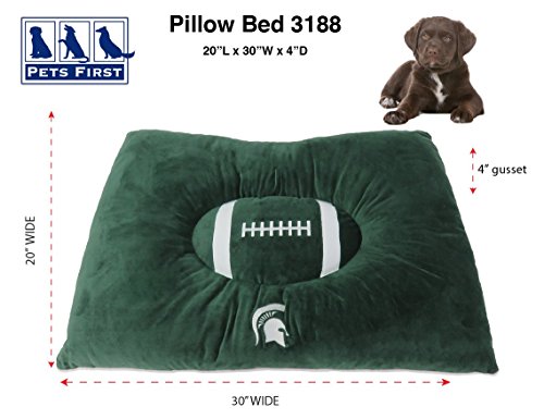 Pets First Collegiate Pet Accessories, Dog Bed, Michigan State Spartans, 30 X 20 X 4 Inches #TOP1