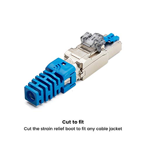 Image of TRUE CABLE Cat6A Toolless Field Termination Plug, Shielded STP, PoE++ 4PPoE, Tool-Free, RJ45 Modular Connector, 10Gb, 23-26AWG, TAA Compliant, ANSI /TIA, ISO /IEC, CE & UL Listed, 2-Pack