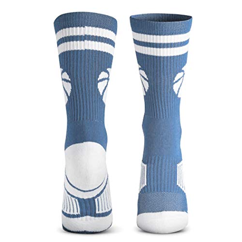 Image of ChalkTalkSPORTS Basketball Socks - Cushioned Mid-Calf Crew - Youth & Adult | Moisture-Wicking Performance Blend, Athletic Basketball Gear, Stay-Up Technology, Arch Support, Breathable, Boys and Men