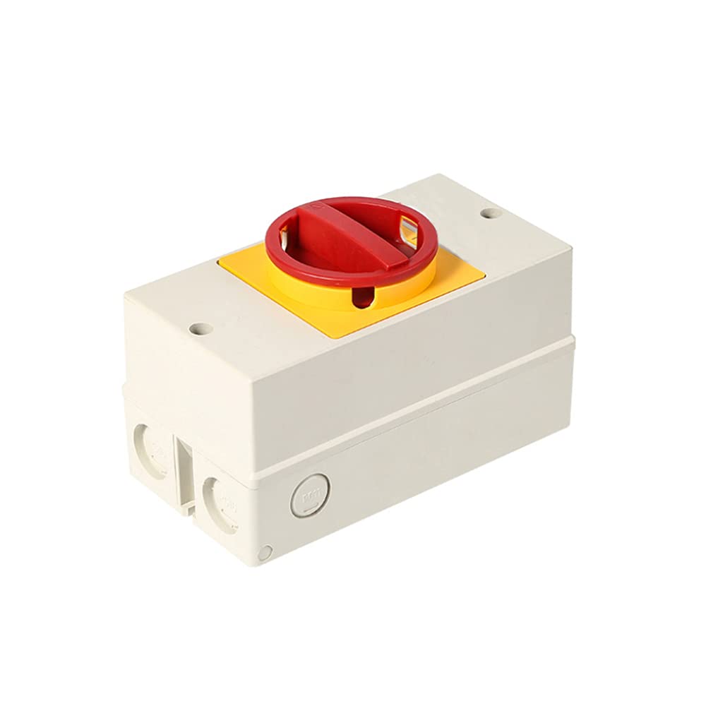 ATO 2 Position 40A Rotary Switch 3 Pole, IP65, Small Rotary Cam Switch for Ventilation Equipment, Air Conditioning and Small Ac Motor (40A)