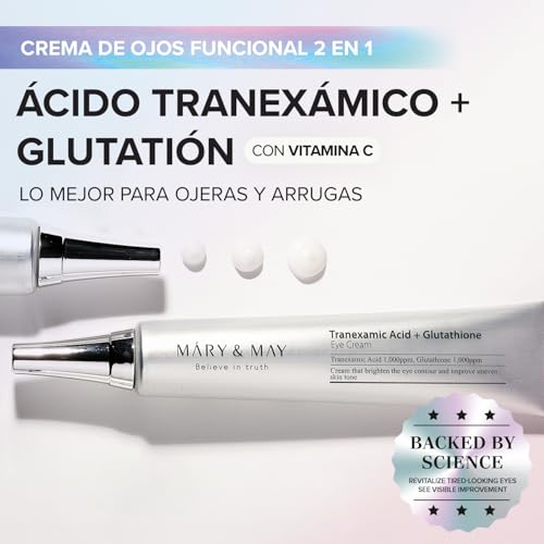 Mary&May Crema de Ojos con Ácido Tranexámico (TXA) + Glutatión | Ojeras e Hiperpigmentación | Con Niacinamida y Vitamina C | Cuidado de Arrugas y Líneas Finas | Skincare Coreano, 30g (1.01 oz.) - imagen 2