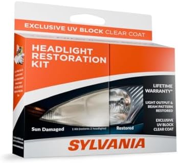SYLVANIA Headlight Restoration Kit - Long-Lasting Headlight Repair Kit for Restoring to Like-New Condition - Surface Activator, Exclusive UV Coating, Clarifying Compound & More - No Tools Required