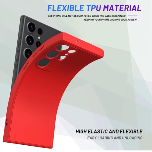 ULXITEYU Soft TPU Slim Case for Samsung Galaxy S25 Ultra, Lightweight, Snug Fit, Drop-Resistant, Shock-Absorbent, Scratch-Resistant, Red - image 4