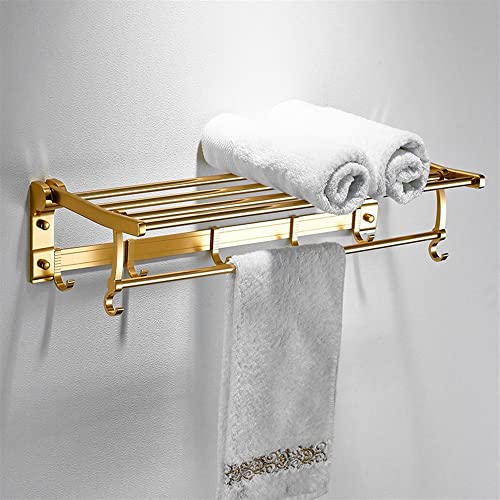 Porte-serviettes de salle de bain mural étagère pliable pour serviettes de bain
