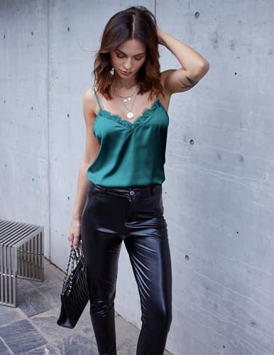 Image of Ekouaer Women's Satin Lace V Neck Camisole Tops Pajama